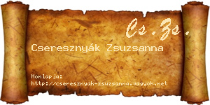 Cseresznyák Zsuzsanna névjegykártya